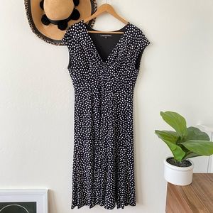 Jones Wear Black & White Polka Dot Dress